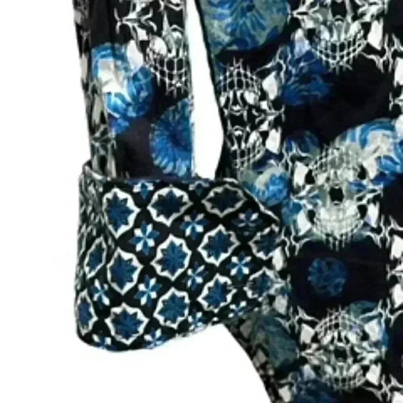 NEW Robert Graham Alloway Blue‎ Skull Print Classic Shirt Men’s Sz Small NWT - Picture 7 of 9